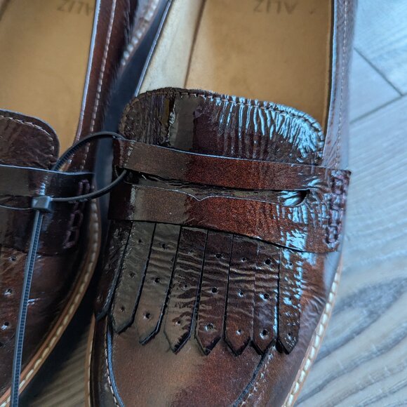 NEW Naturalizer Darcy Lightweight Lug Sole Patent Leather Loafers Cinnamon Brn 8 - Picture 6 of 12